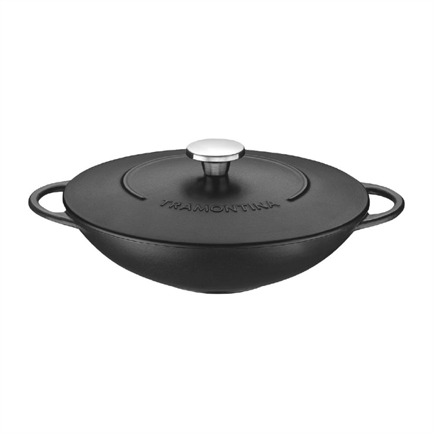 Tramontina Enamel Cast Iron Wok - 320mm