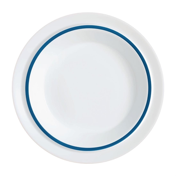 Autonomy Blue Border Soup Dish - 230mm (Pack 12) (B2B)