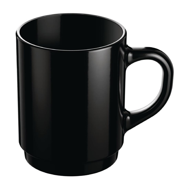 Mug Black Stackable - 250ml (Pack 6) (B2B)
