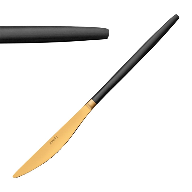 Amefa Soprano Black/Gold Pvd Table Knife (Pack 12) (B2B)