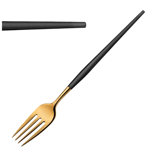 Amefa Soprano Black/Gold Pvd Table Fork (Pack 12) (B2B)