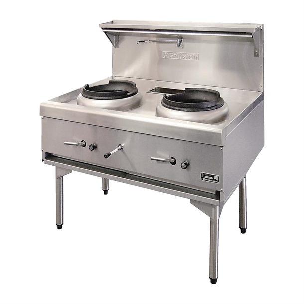 Goldstein 2 Hole Wok with either Duck Ring - Mongolian - Duckbill - LPG (Direct)