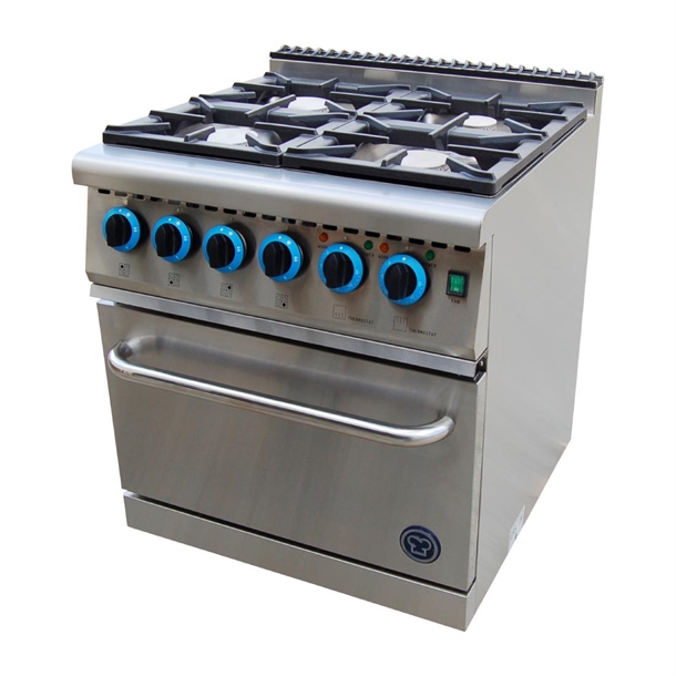 Goldstein 4 Burner Gas Range with Fan Forced Electric Oven School - LPG (Direct)