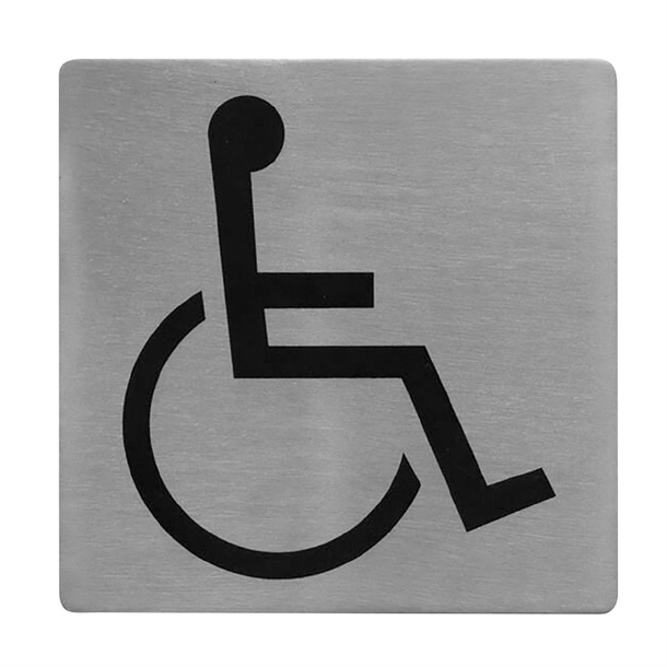 Trenton Large Accessible Symbol Wall Sign - Stainless Steel - 130x130mm (B2B)