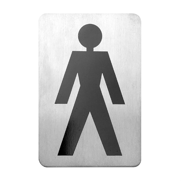 Trenton Male Symbol Wall Sign - Stainless Steel - 120x80mm (B2B)