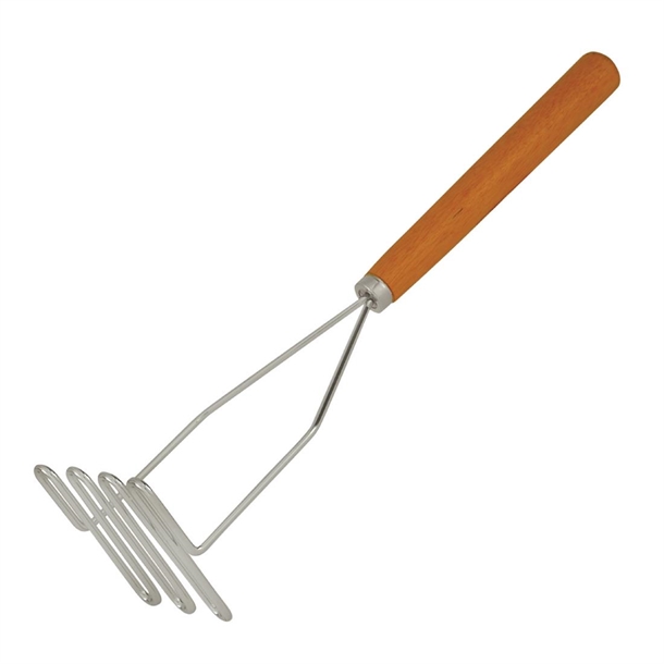 Trenton Potato Masher Chrome Plated Wire with Wooden Handle - 360mm (B2B)