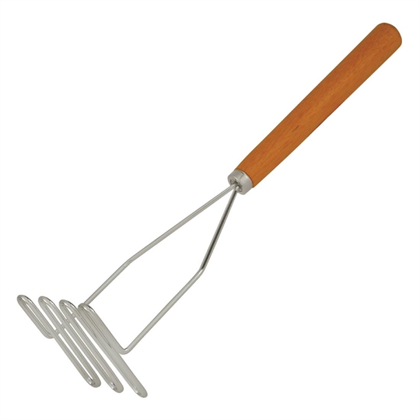 Trenton Potato Masher Chrome Plated Wire With Wooden Handle - 430mm (B2B)