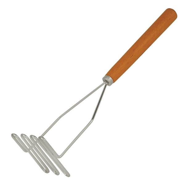 Trenton Potato Masher Chrome Plated Wire With Wooden Handle - 610mm (B2B)