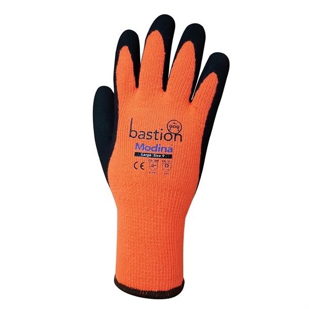 Bastion Modina Cut 3 Acrylic Thermal Gloves Orange/Black - Size M Size 8 (Pair)