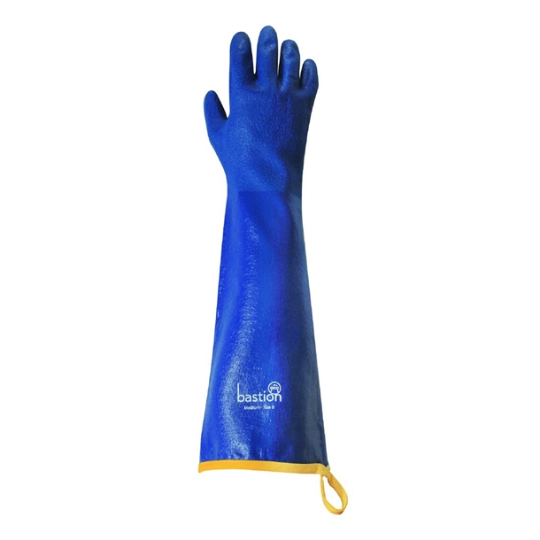 Bastion Almada Nitrile Gloves Rough Grip Blue 500mm - Size M - Size 8 (Pair)