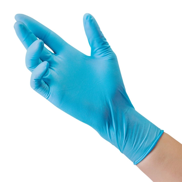 Bastion Progenics Nitrile Long Cuff Powder Free Blue - Size M (Pack 100)