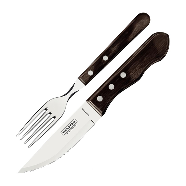 Tramontina Churrasco Jumbo Steak Cutlery 12 Piece Set - Brown (B2B)
