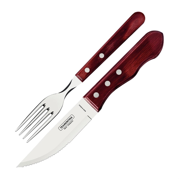 Tramontina Churrasco Jumbo Steak Cutlery 12 Piece Set - Red (B2B)