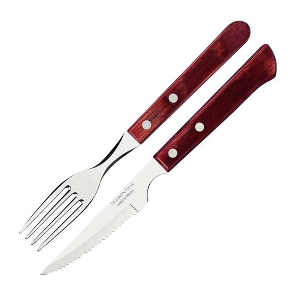 Tramontina Churrasco Spanish Steak Cutlery 12 Piece Set - Red (B2B)