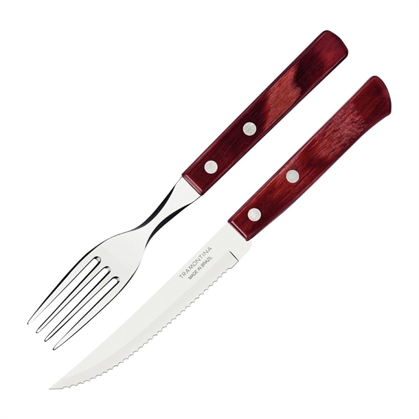 Tramontina Churrasco Steak Knife Polywood Traditional Set Red 12piece (B2B)