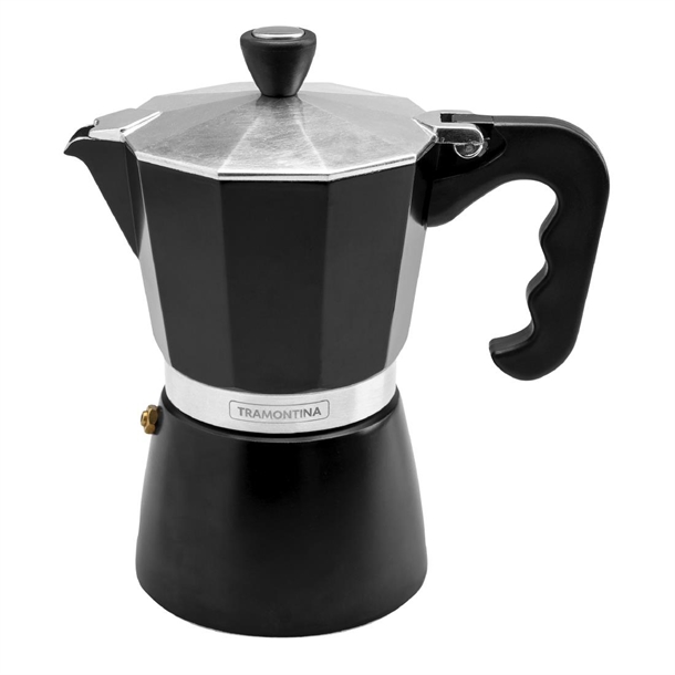 Tramontina Italian Espresso Coffee Maker Black - 320ml - 6 Cup (B2B)