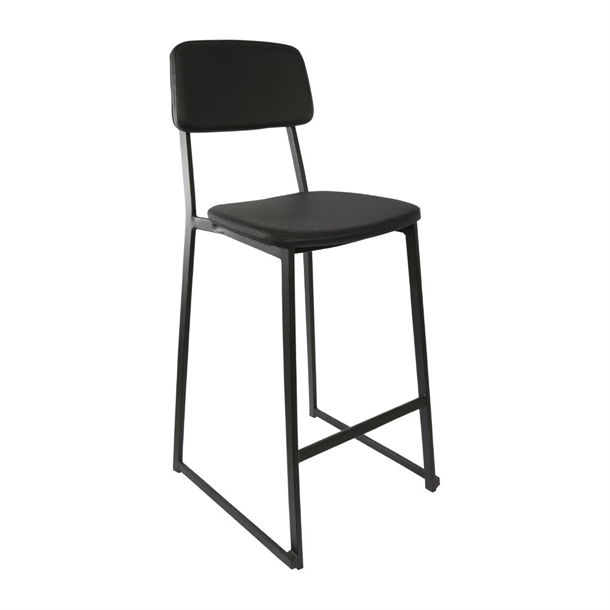 Furnlink Denver Barstool- Black Vinyl (Pack 2) (Direct)