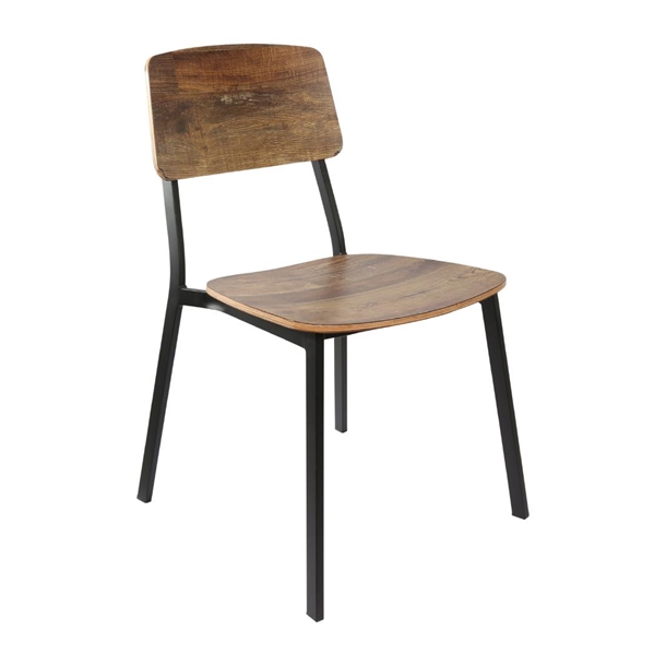 Furnlink Denver Chair - Rustic Wood (Pack 2) (Direct)