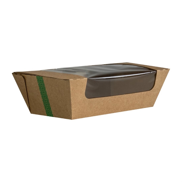 Vegware Microflute Hinged Hot Box With Window - 8x5" (Pack 250)