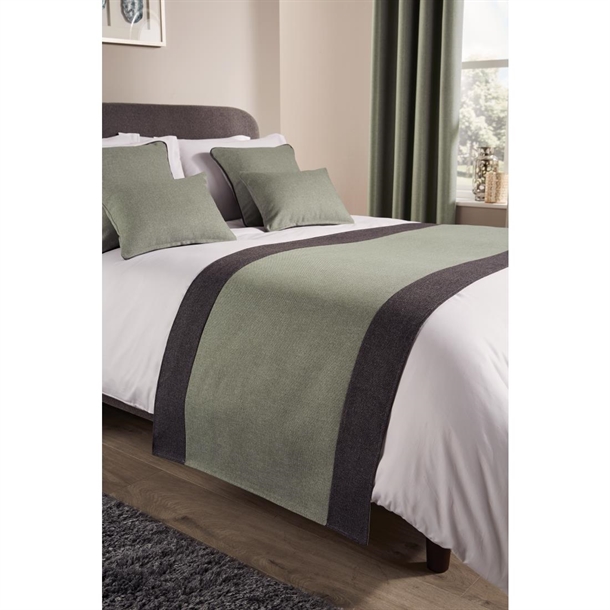 Comfort TUNDRA Runner SAGE - 63x295cm - PEWTER EDGES