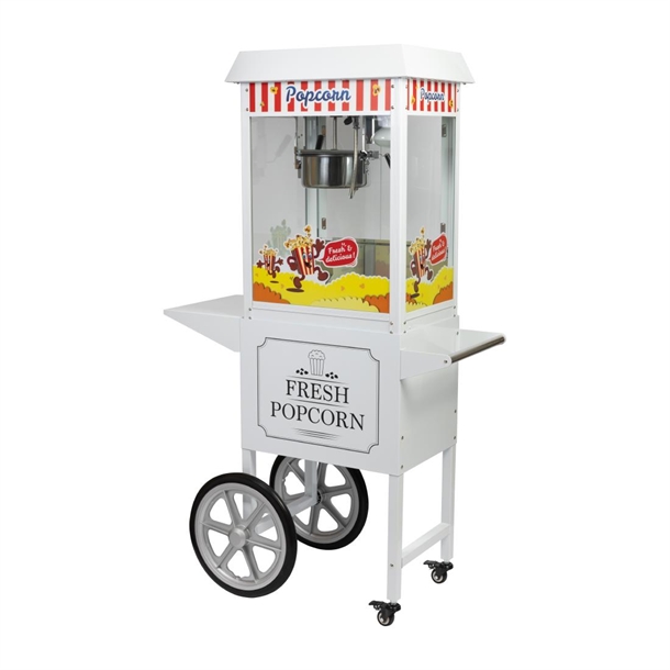 Haxro Popcorn Machine & Cart White - 8oz (Direct)