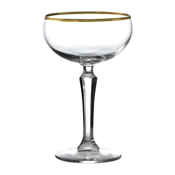 Onis Speakeasy Cocktail/Champagne Gold Rim - 235ml (Pack 6) (B2B)