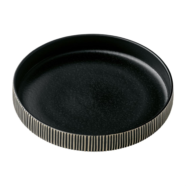 Playground Nara Black & White Deep Plate - 240mm (Pack 6) (B2B)