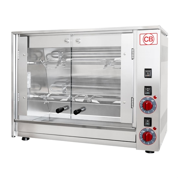 CB E6P Electric Chicken Rotisserie - 2 Spit 6 Birds (Direct)
