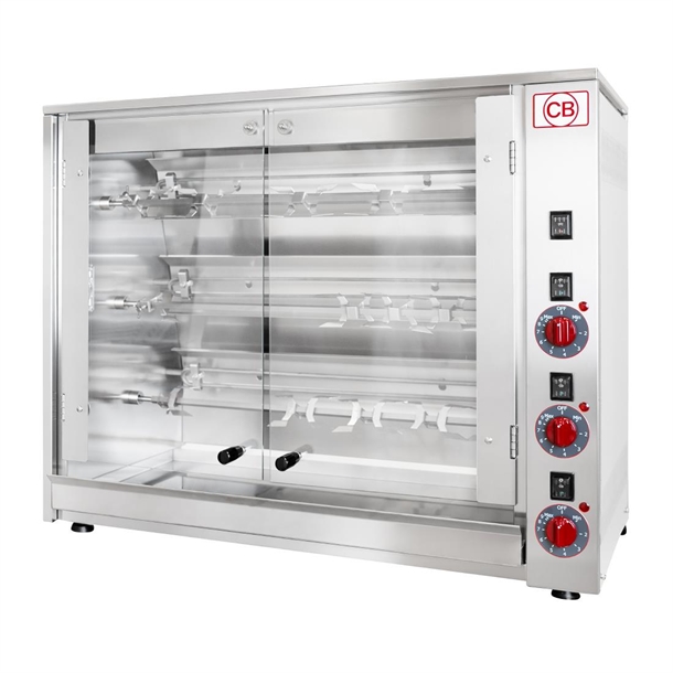 CB E12P-S3 Electric Chicken Rotisserie - 3 Spit 12 Birds (Direct)