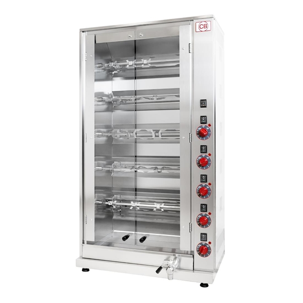 CB E15P-S5 Electric Chicken Rotisserie - 5 Spit 15 Birds (Direct)