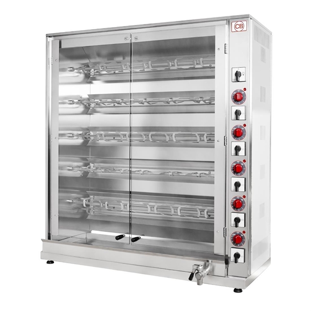 CB E30P-S5 Electric Chicken Rotisserie - 5 Spit 30 Birds (Direct)