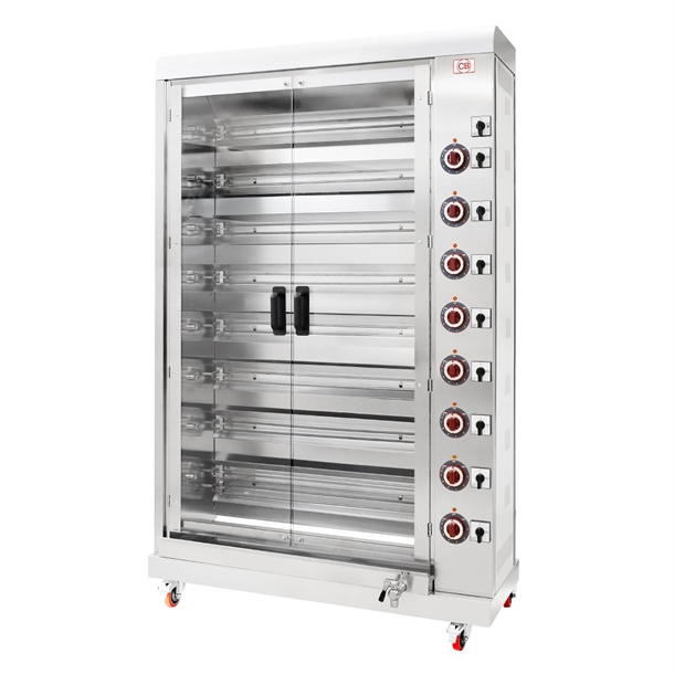CB E48P-S8 Electric Chicken Rotisserie - 8 Spit 48 Birds (Direct)