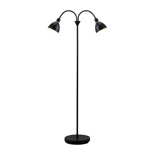 Nordlux Ray Double Indoor Floor Lamp Black (Direct)