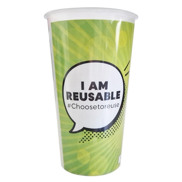 eGreen Event Cup PP Green Design Pint to Brim UKCA CE - 570ml (Box 120)