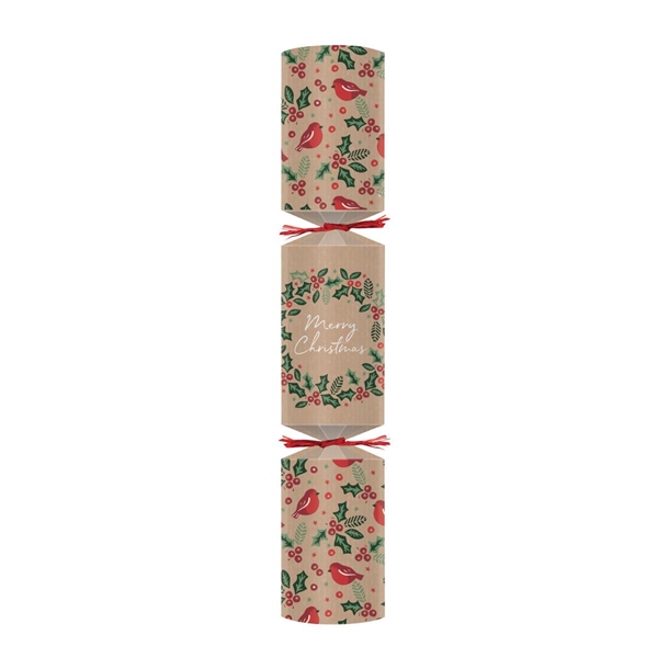 Swantex Kraft Holly Robin Christmas Crackers - 12" Content E2 (Pack 50)