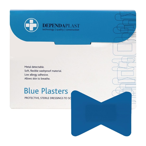 Dependaplast Blue Food Area Plasters Fingertip (Pack 50)