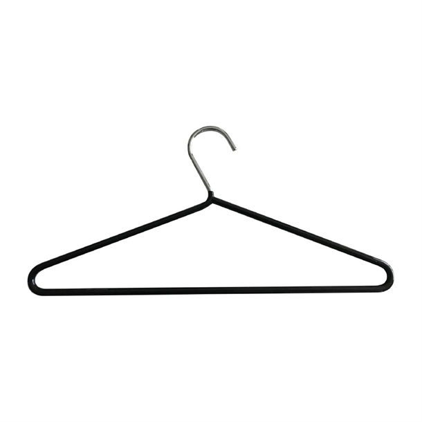 Heavy Duty Chrome Hanger with Black PVC Anti Slip Coating (Pack 25) (B2B)