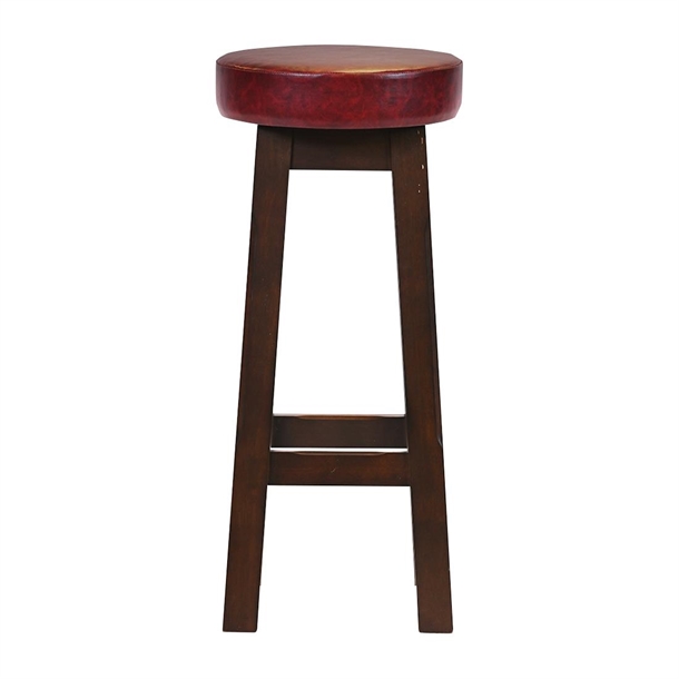 Wessex High Stool Dark Walnut with Bison Bordeaux Seat (Pack 2) (Direct)