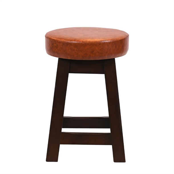 Wessex Low Stool Dark Walnut with Bison Tan Seat (Pack 2) (Direct)