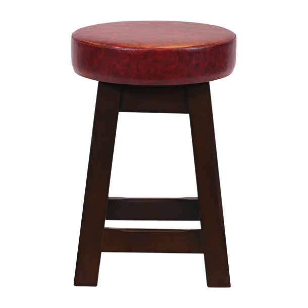 Wessex Low Stool Dark Walnut with Bison Bordeaux Seat (Pack 2) (Direct)