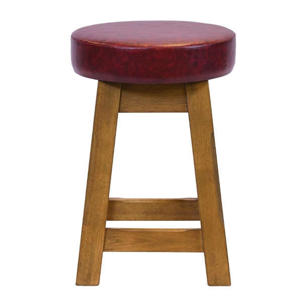 Wessex Low Stool Weathered Oak with Bison Bordeaux Seat (Pack 2) (Direct)