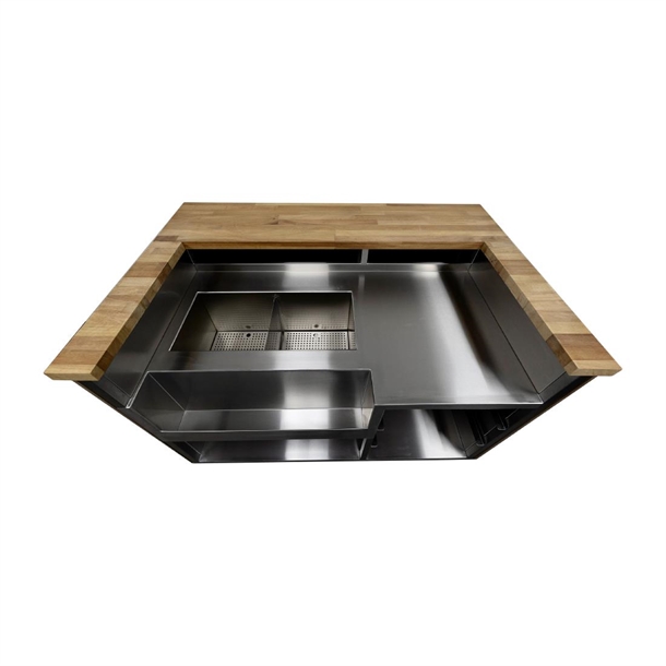Parry Events Bar w/Iroko Wood Bar Top & Oak Clad Front/Sides (Direct)