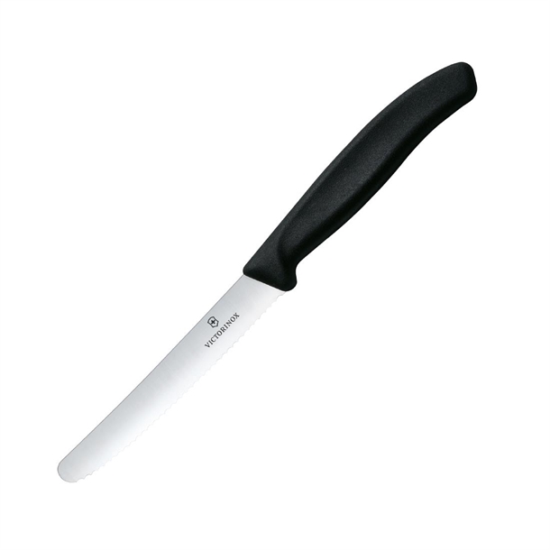 Victorinox Swiss Classic Tomato & Table Knife Wavy Black - 11cm (Pack 2)