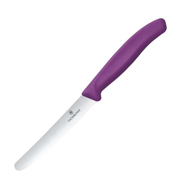 Victorinox Swiss Classic Tomato & Table Knife Wavy Purple - 11cm (Pack 2)
