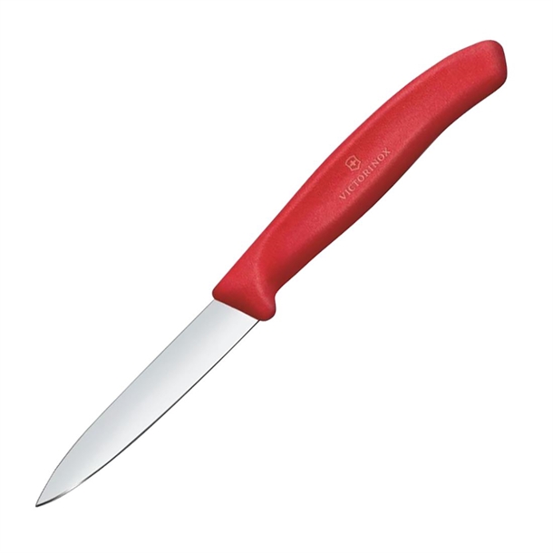 Victorinox Swiss Classic Paring Knife Straight Pointed Tip Red - 8cm