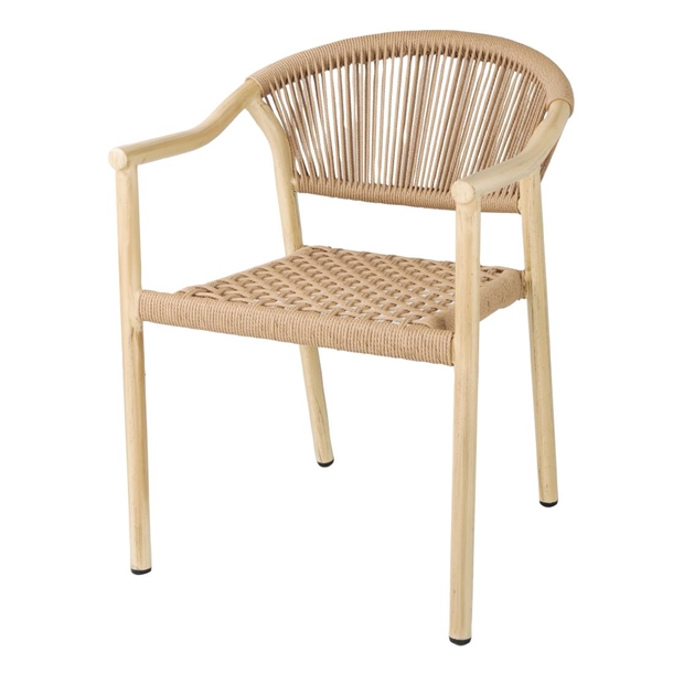 Bolero Dune PE Twist Rattan Outdoor Arm Chair Honey (Set 4)