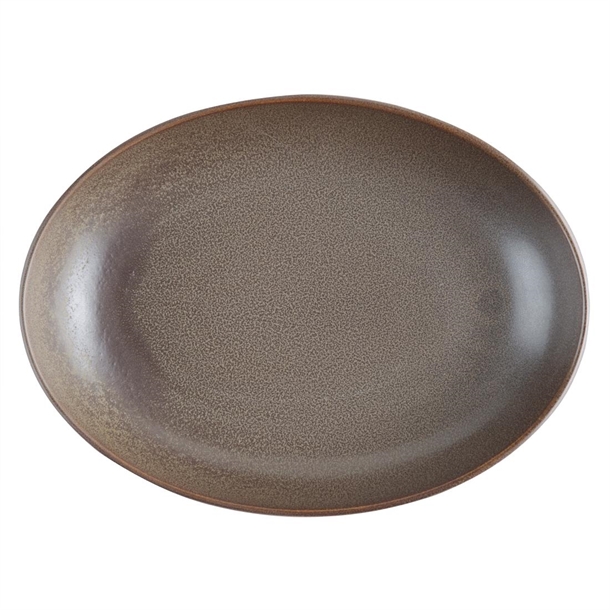 Olympia Ember Mahogany Oval Bowl - 265x200x43mm 970ml (Box 4)