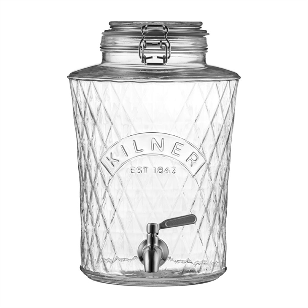 Kilner Clip Top Diamond Dispenser ss Tap - 5ltr