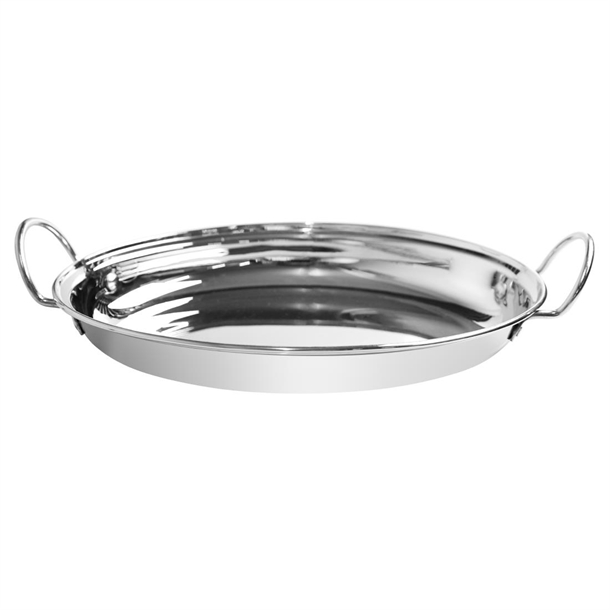Olympia Deep Oval Tray with Handles Stainless Steel - 260x190mm