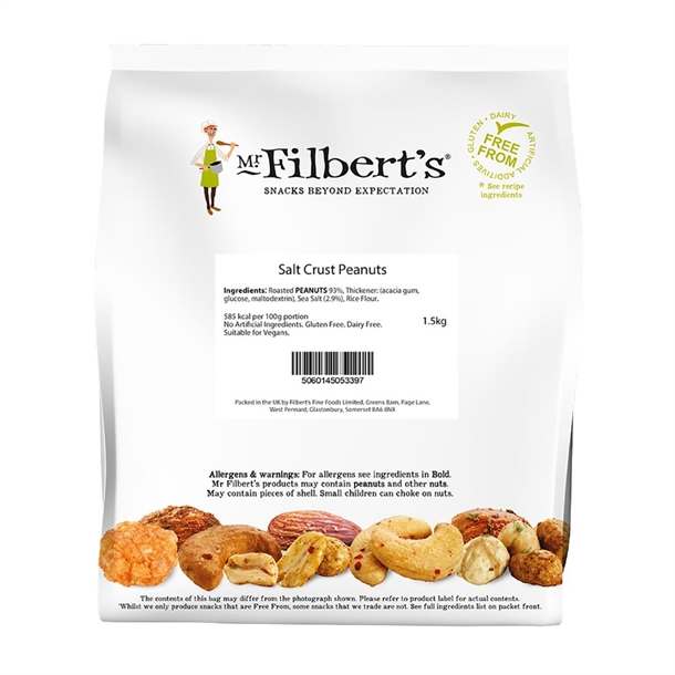 Mr Filberts Loose Serve Catering Bag Salt Crusted Peanuts - 1.5kg